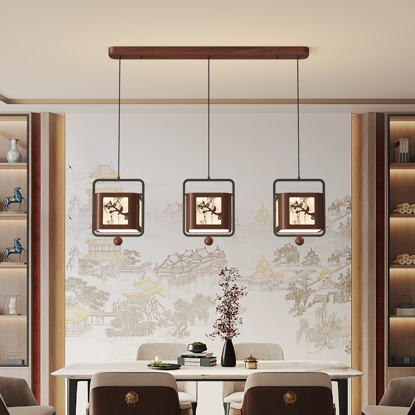宋代美学新中式餐厅吊灯中古风复古创意办公区书房吧台餐桌茶室灯