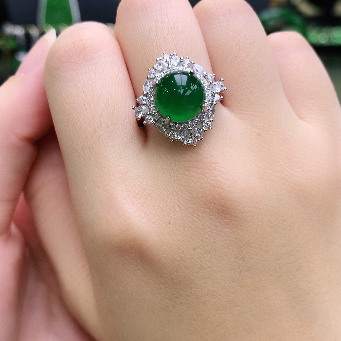 玛瑙/玉髓戒指银S925镶嵌