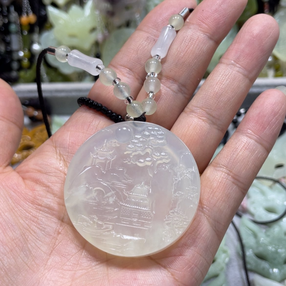 【闪购商品】岫玉颈饰未镶嵌7吊坠