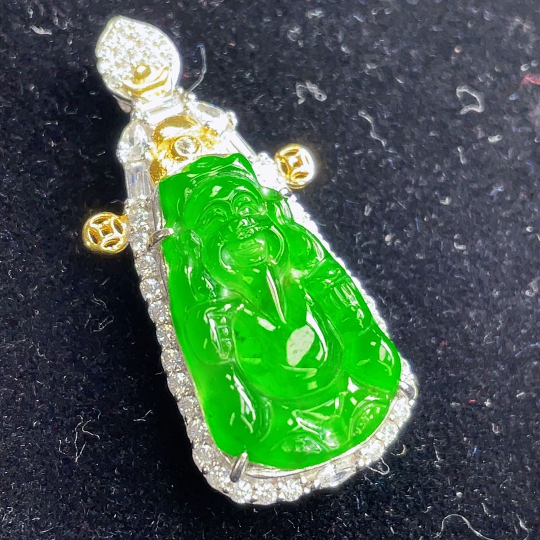 翡翠吊坠(不含链)银S925镶嵌
