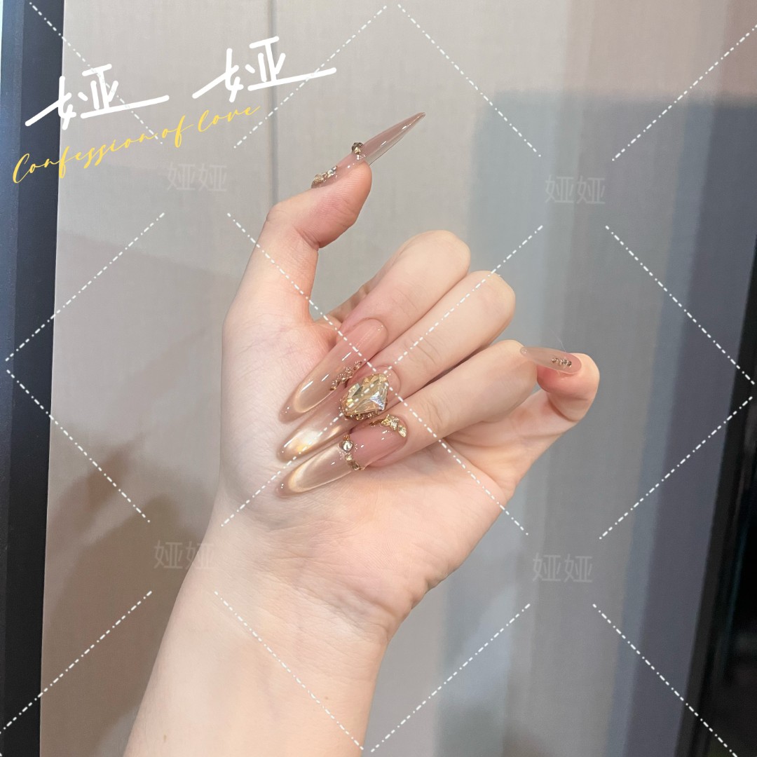 【璀璨冥想 】高品爆款纯手工穿戴甲绵密猫眼蝴蝶高级美甲贴A