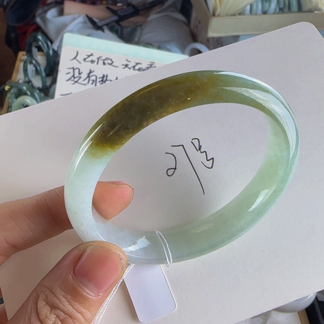 翡翠手镯未镶嵌老坑53.54戴