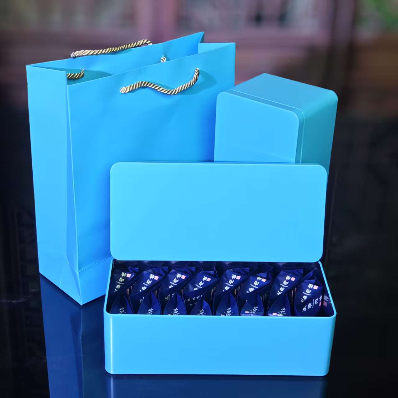 时代双蓝罐-肉桂250克茶叶礼盒装送礼大气大红袍岩茶岩骨花香