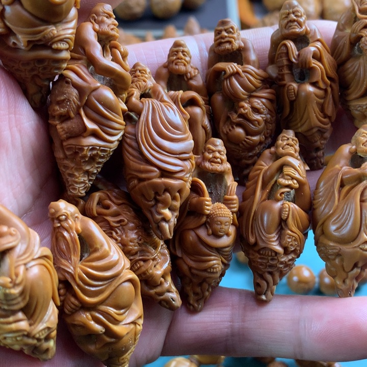 橄榄核手串/手链巨***餐橄榄核雕，十八罗汉