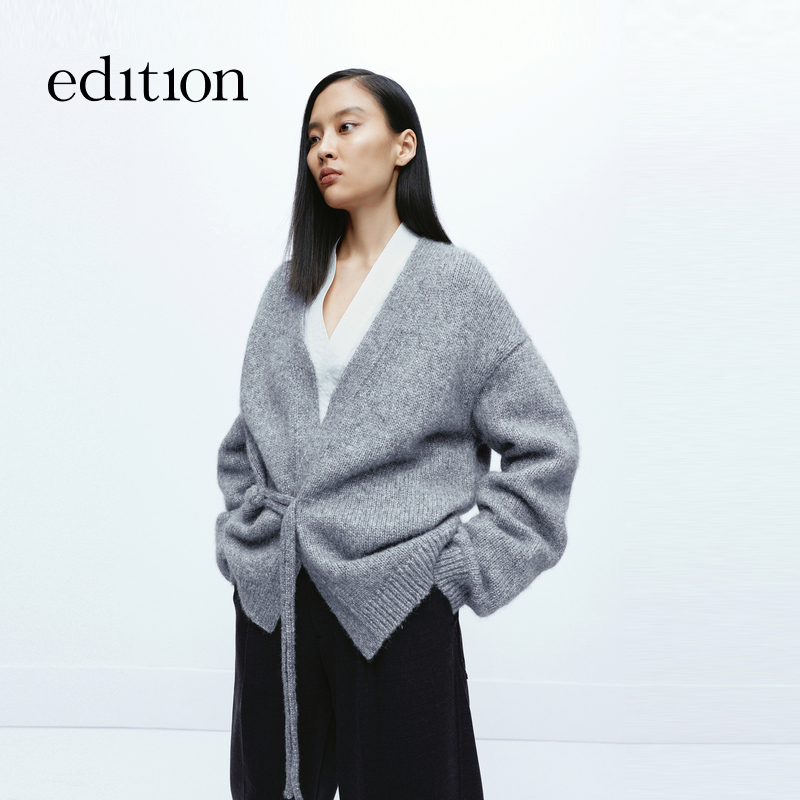 【达人专享】edition新中式花纱式羊驼毛开衫外套#EBD4CAR006