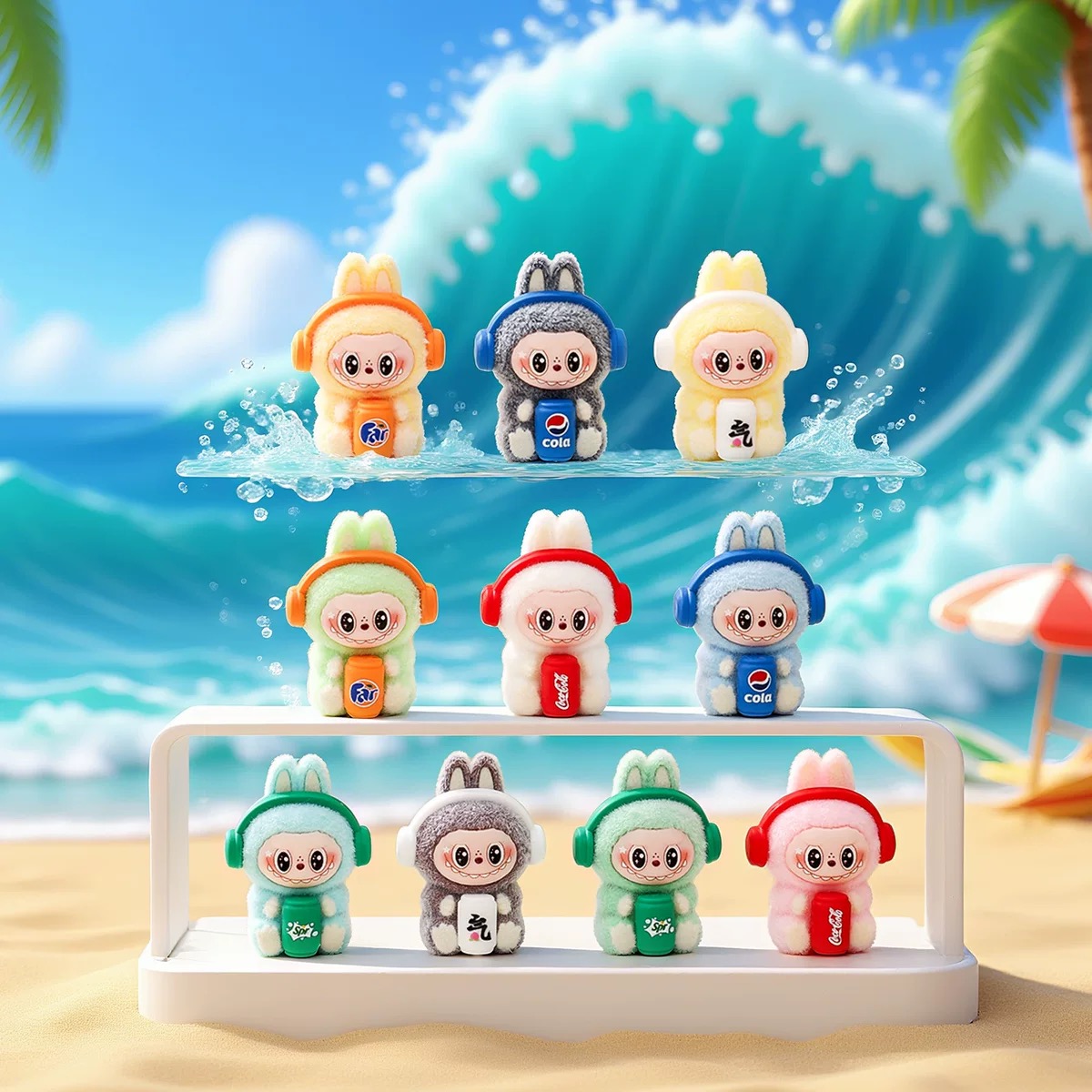 【直播间代拆】植绒Labu耳机饮料DIY配件摆件