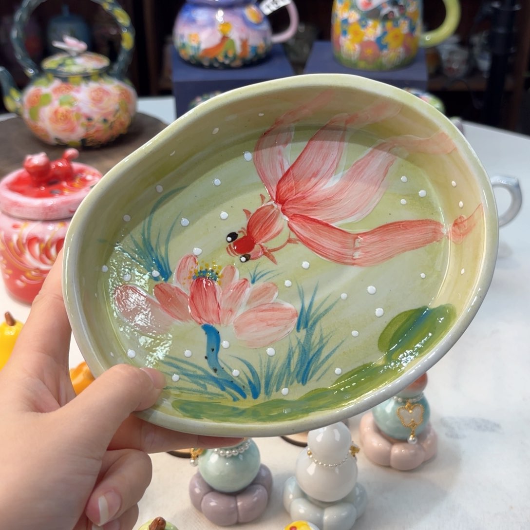 景德镇手绘高温釉下彩陶瓷茶具