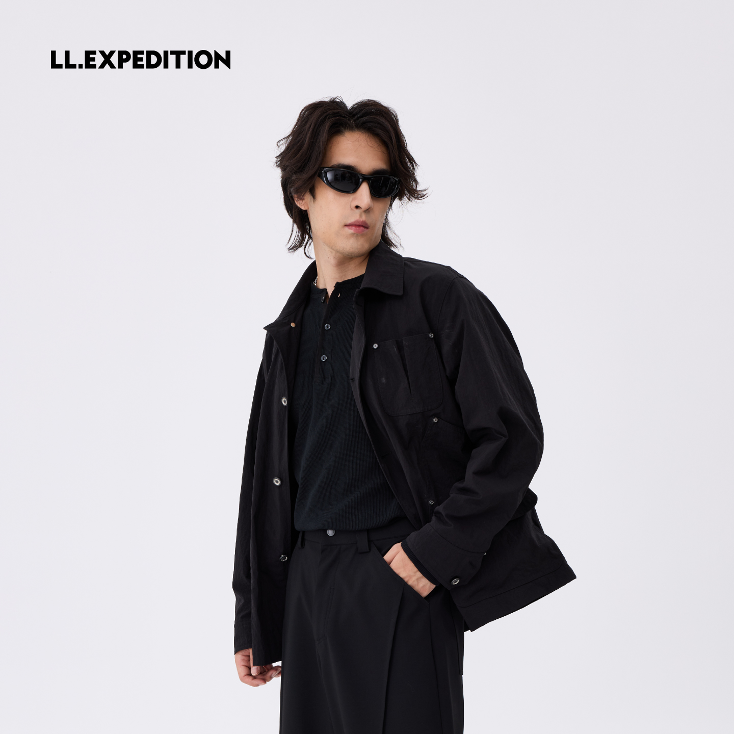 【翻领多口袋】路易诗兰EXPEDITION系列2025年新款运动连帽夹克外套