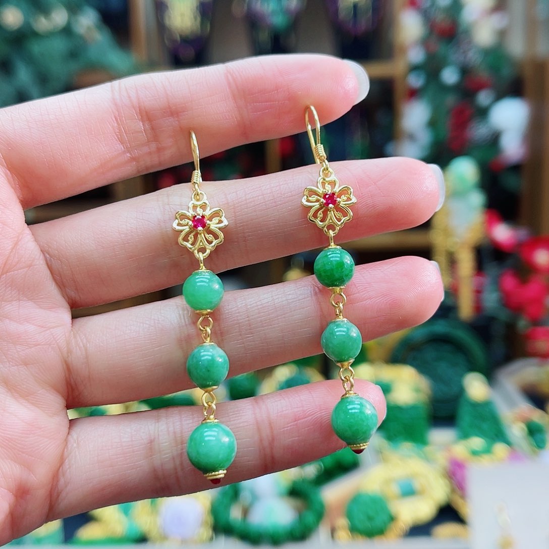 合金翡翠耳饰48小时鉴赏期1