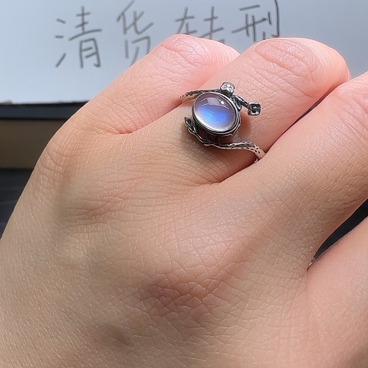 戒指水晶银S925镶嵌