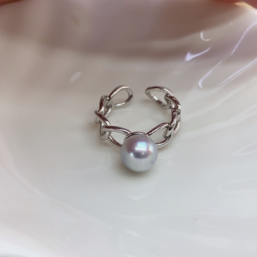 海水珍珠戒指银S925镶嵌