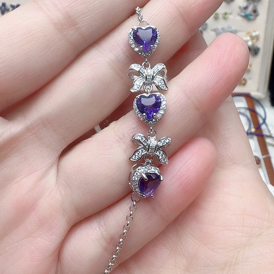 水晶手链银S925镶嵌吊坠