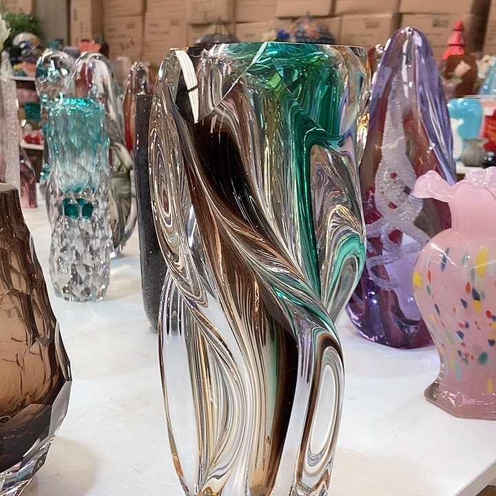 琉璃琉璃花瓶高32口5