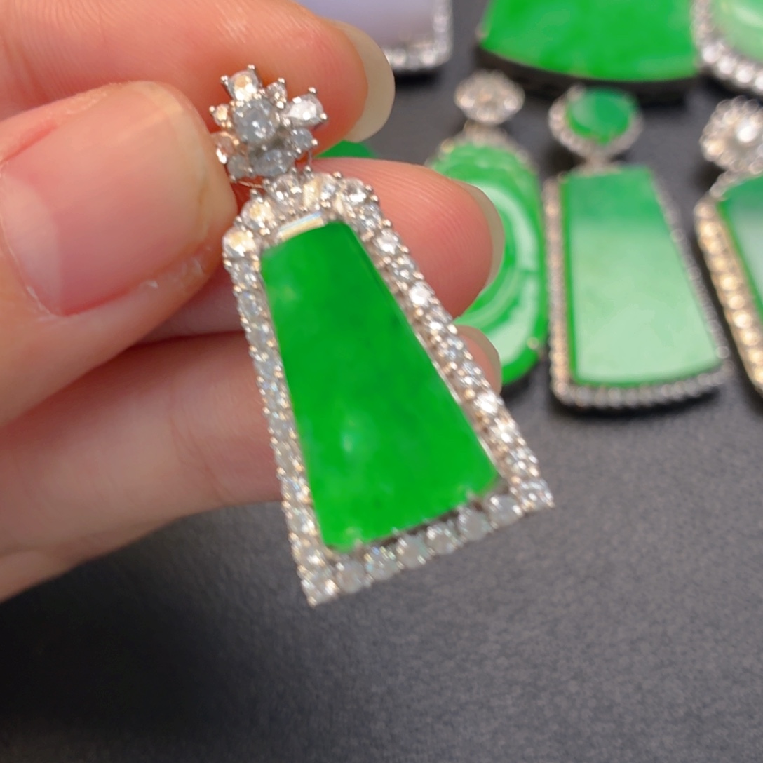 翡翠银S925镶嵌吊坠(不含链)