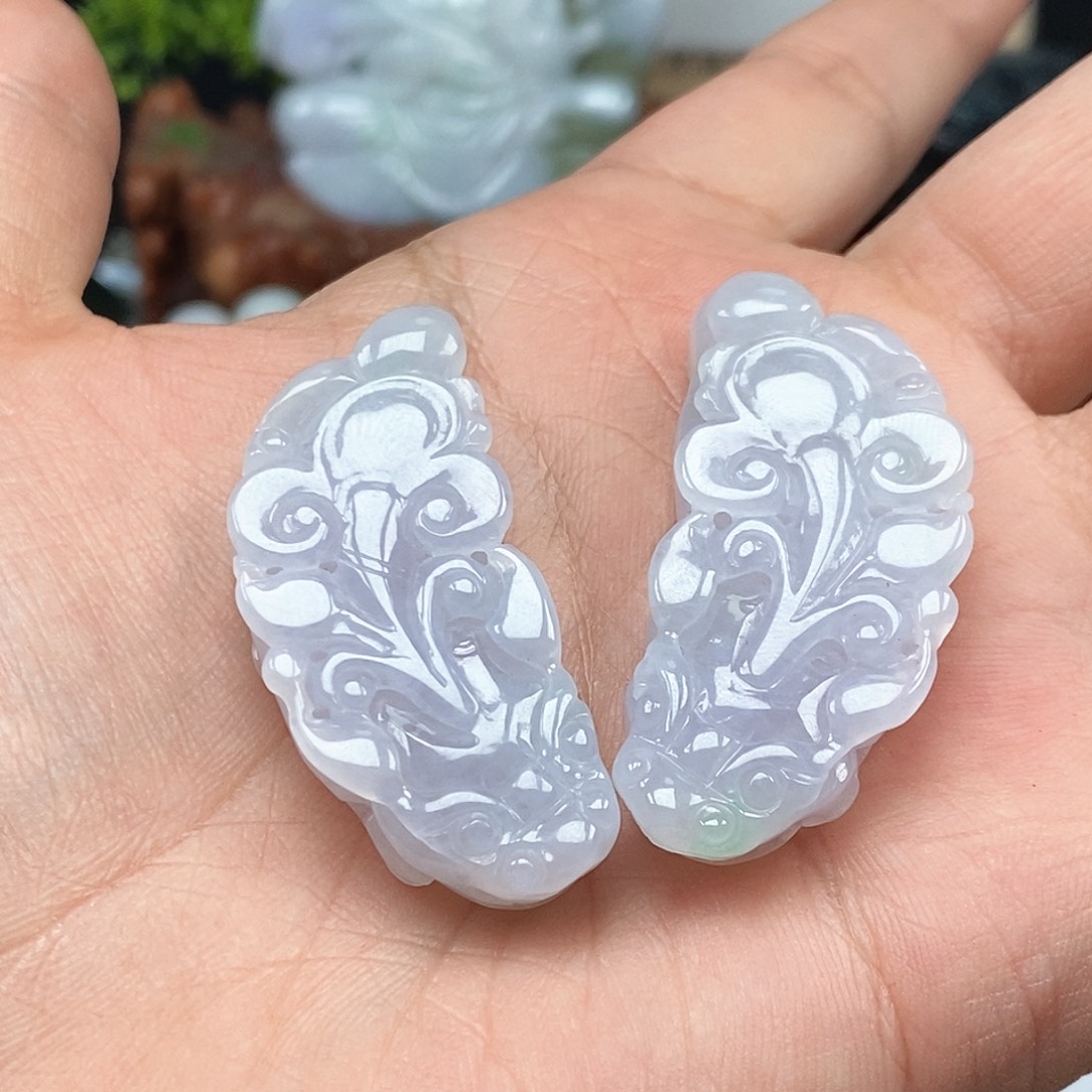 纯***文翡翠未镶嵌颈饰翡翠