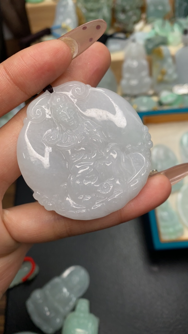 天然翡翠普贤菩萨吊坠