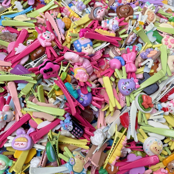 【混装28个】可爱卡通风儿童发夹多巴胺刘海夹碎发卡发饰边手工diy