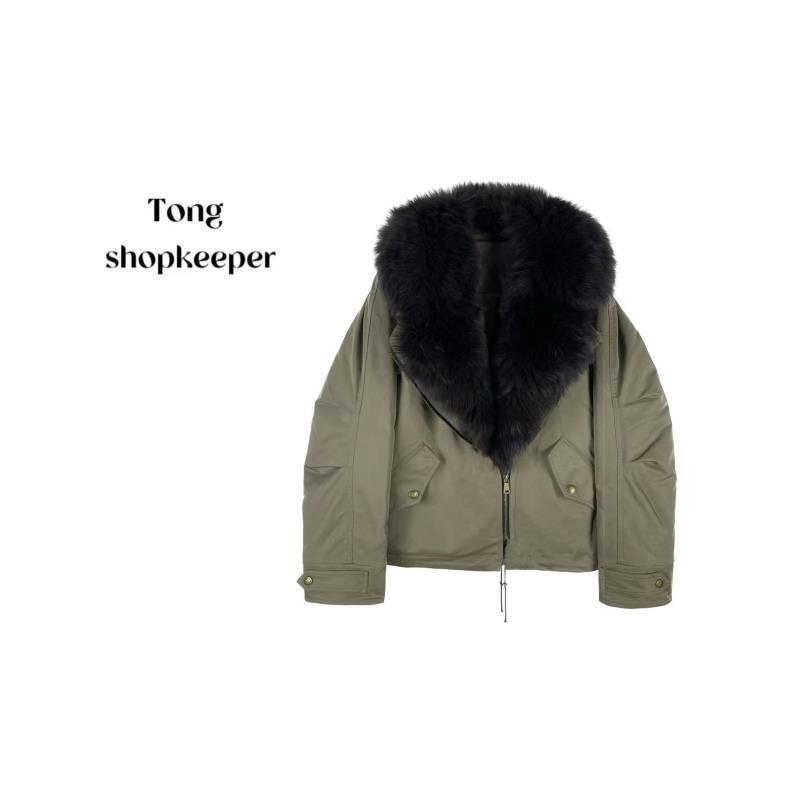 QJ/彤掌柜1681210 冬25重磅派克狐狸毛大毛领定制气质羽绒棉服