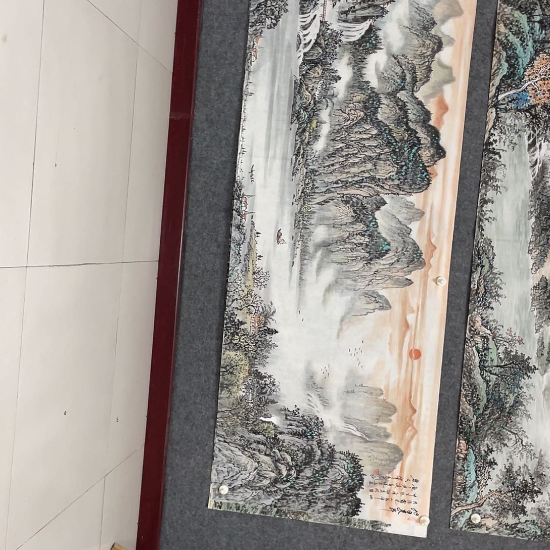 蓝***湾国画小六尺画芯 捡漏