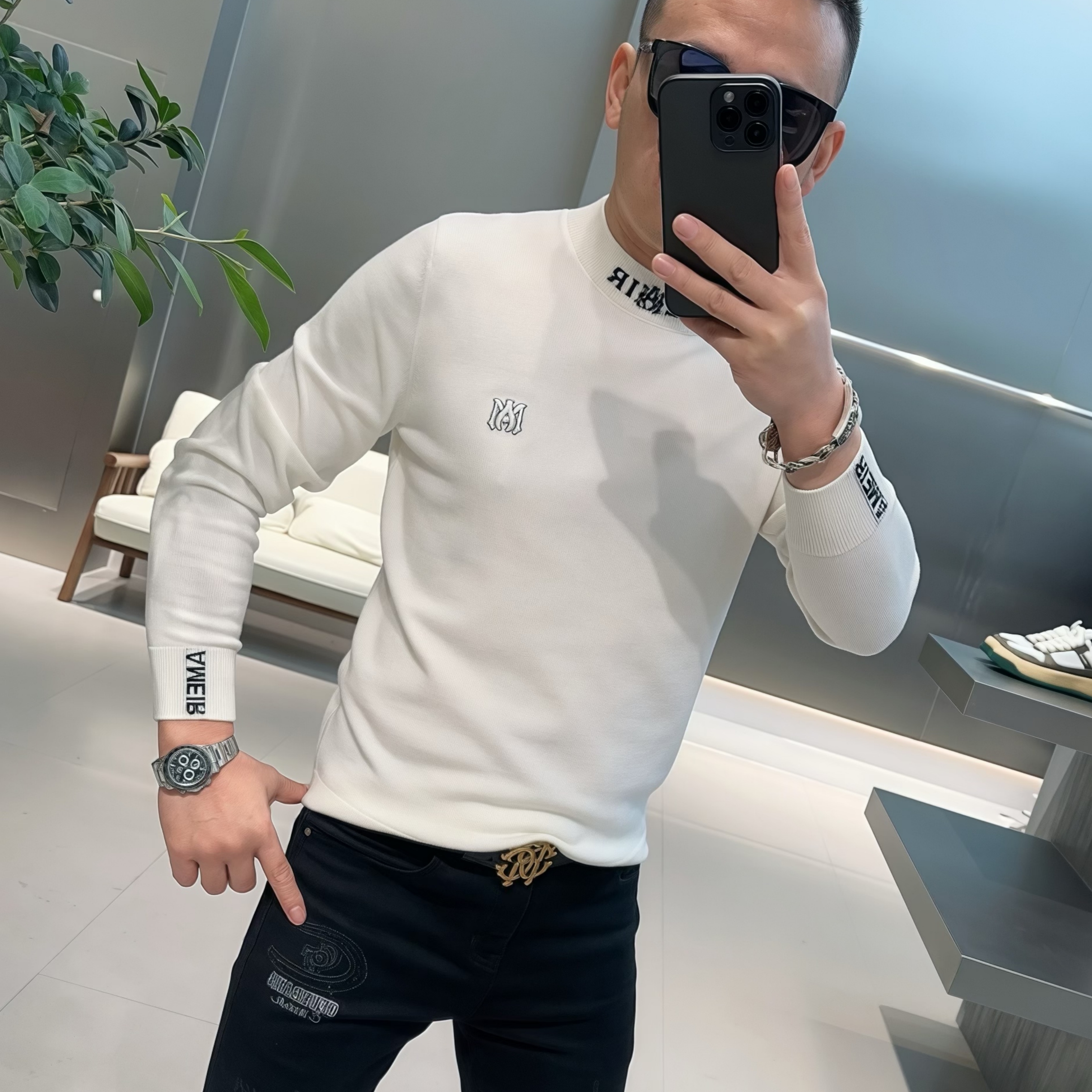 【VG轻奢】冬季新款高品质重工提花刺绣百搭羊毛衫55505