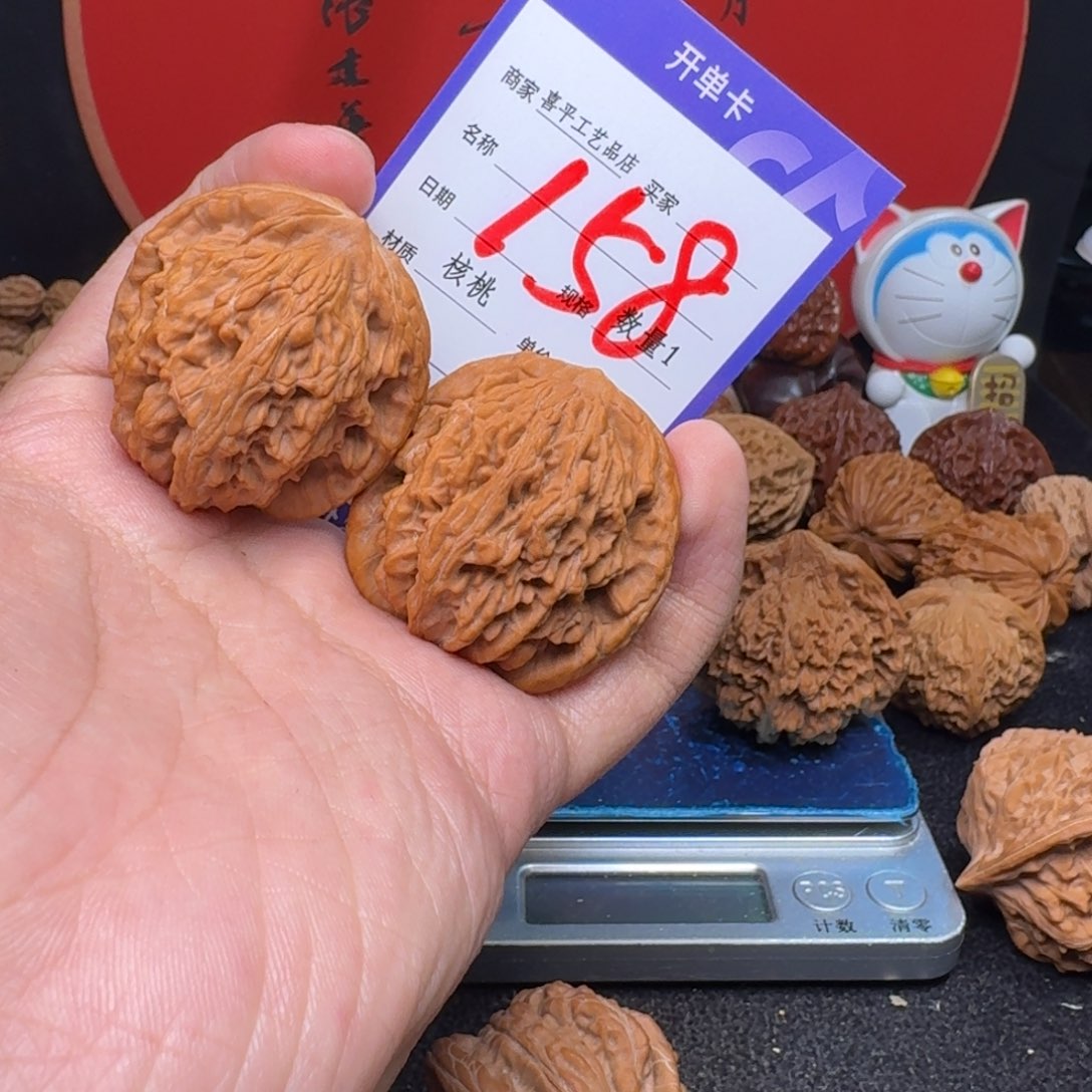 文玩核桃把件40麦穗虎头