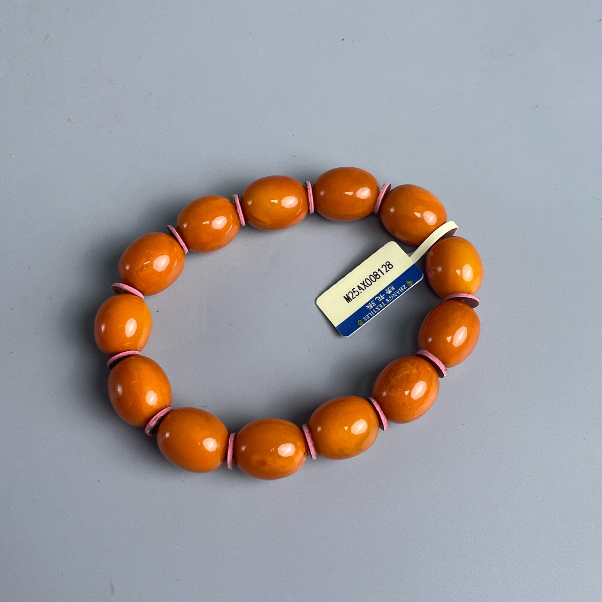 20世纪中后期老蜜蜡手串-M25AX008128手把件/挂坠/摆件/绣花张