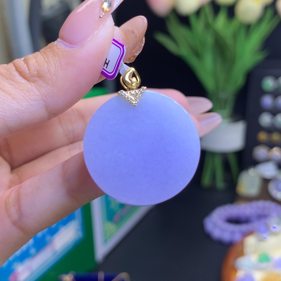 翡翠颈饰18K金镶嵌天然