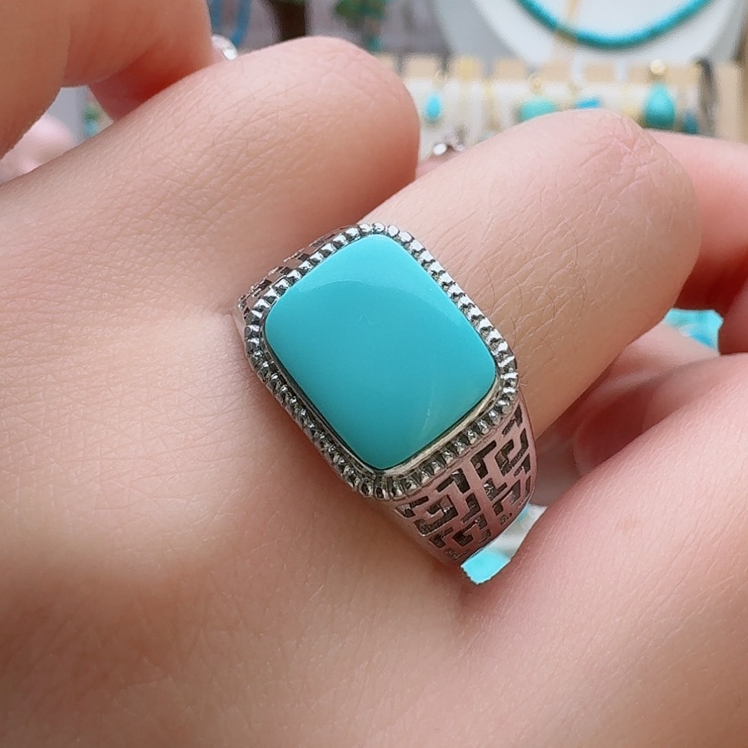 绿松石珠宝奇石银S925镶嵌