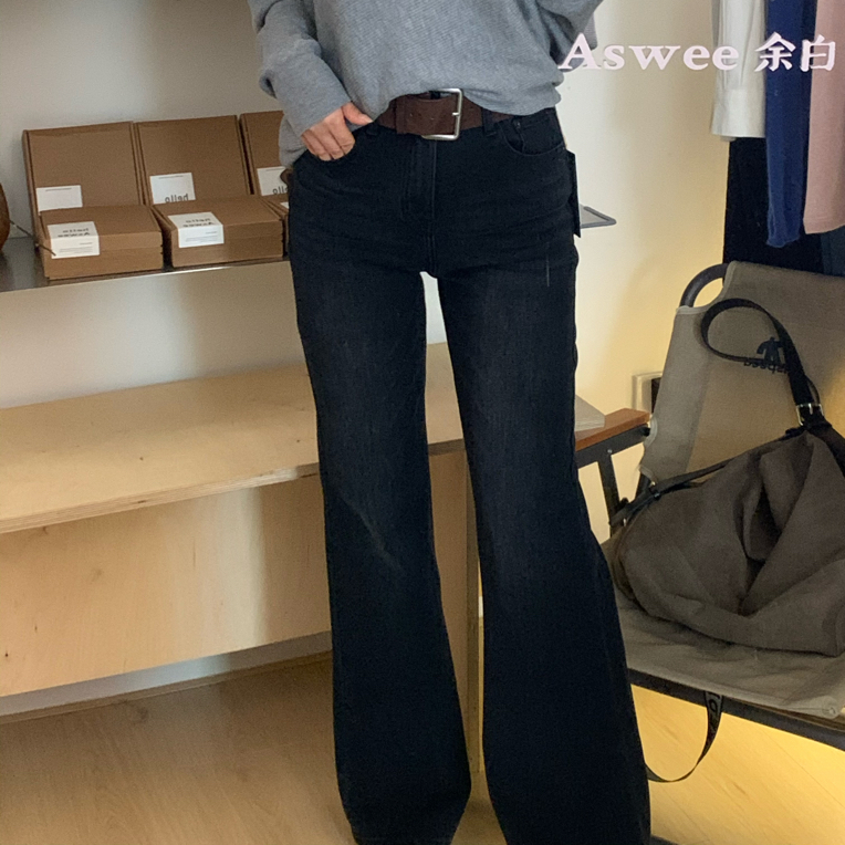 女神裤高腰四面弹水洗牛仔微喇长裤时尚百搭显腿长