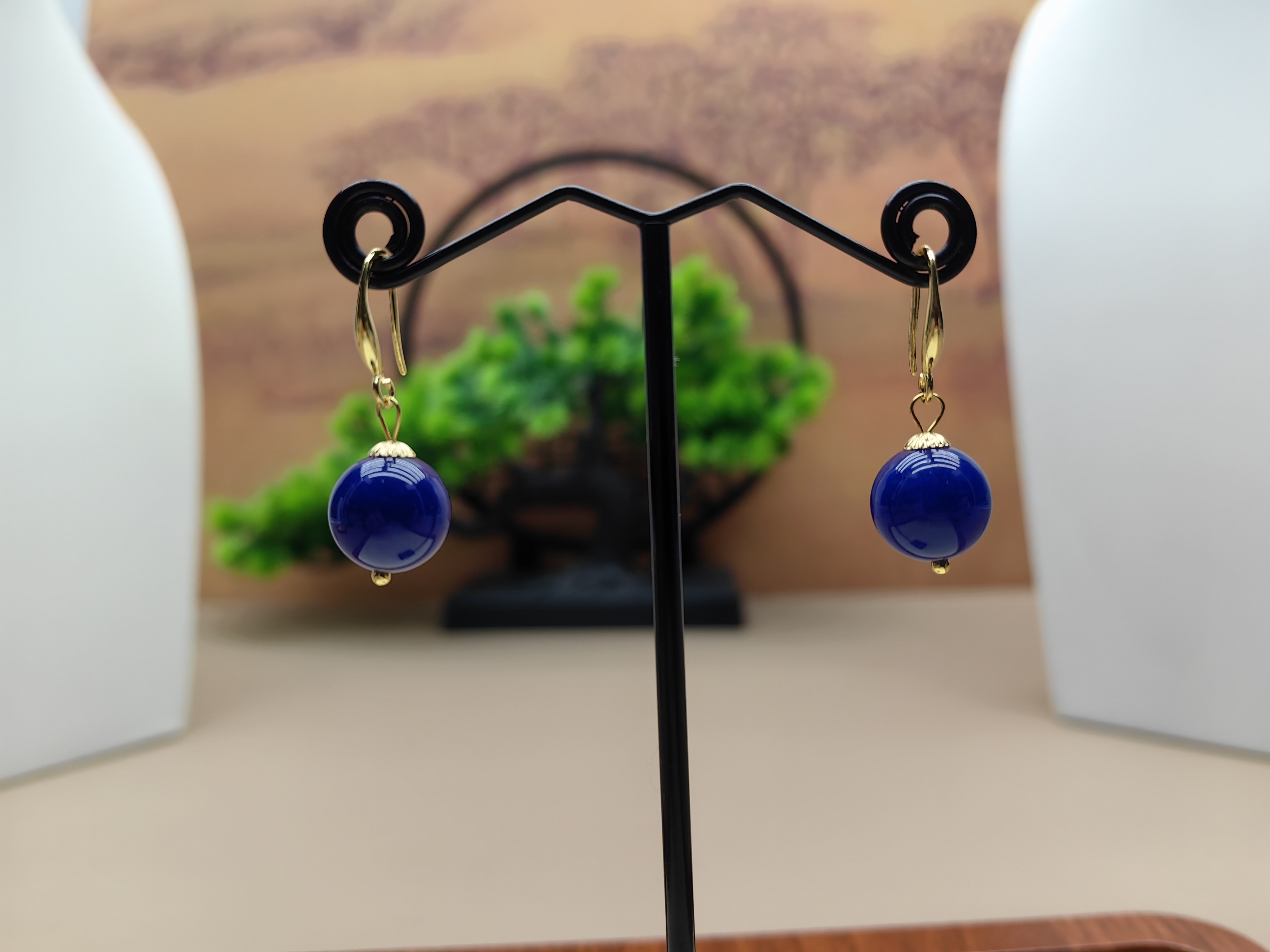 百搭款青金石高跟鞋耳饰E235