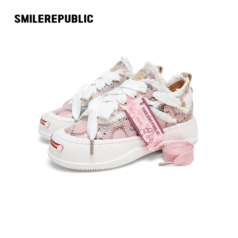 smilerepublic开口笑厚底鞋蛇年限定/闪光银粉/彩带粉/蓝白千鸟