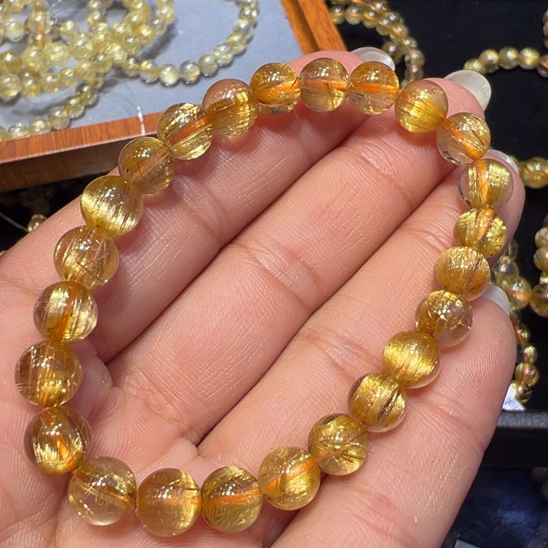 水晶手串未镶嵌钛晶手串