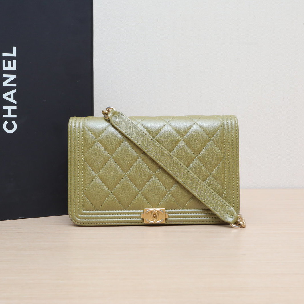 95新 Chanel/香奈儿 【攀攀双双】Leboy WOC 19cm 绿色 芯片开