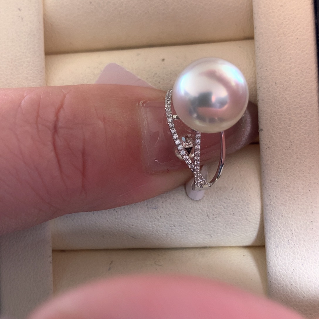 海水珍珠戒指18K金镶嵌