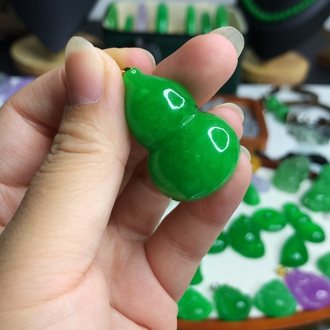 翡翠未镶嵌颈饰竹****7非A127