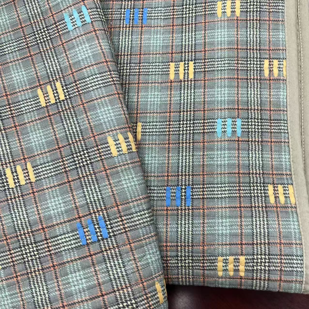 【绒兰】230*250 全棉双层纱莱赛尔天丝床盖三件套 302号 棕色条纹