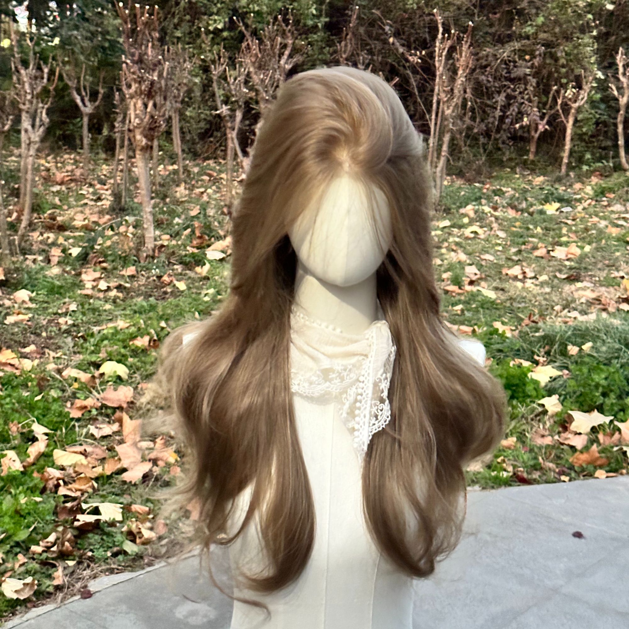 新款钻石系列超大头皮米兰金棕色长卷发