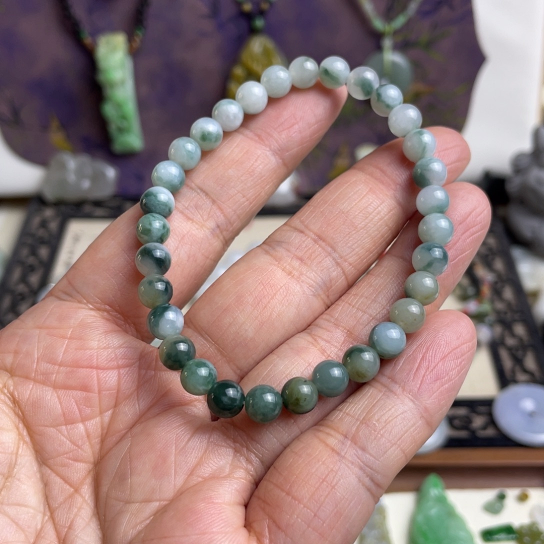 翡翠未镶嵌手链特价飘花手链