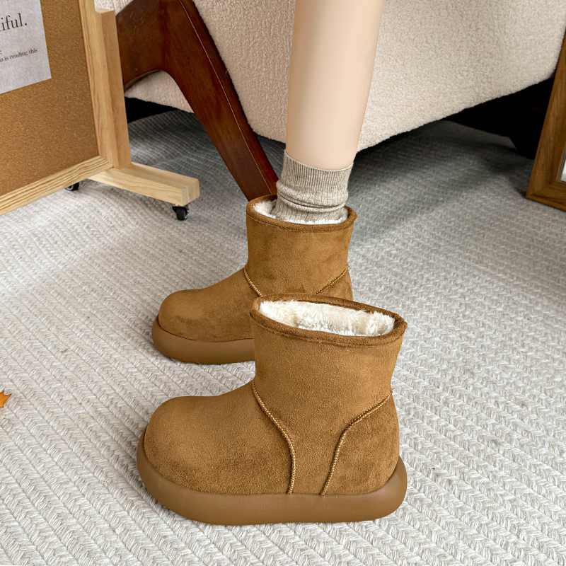 东北雪地靴女加绒加厚2025冬新款防水防滑棉鞋9cm隐形内增高女靴