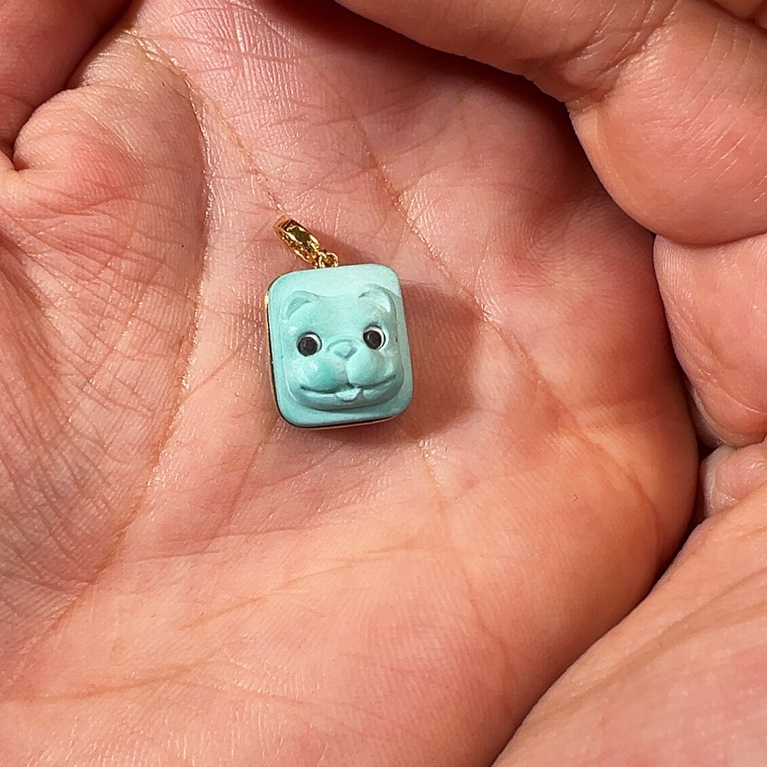 绿松石配件18K金镶嵌配件