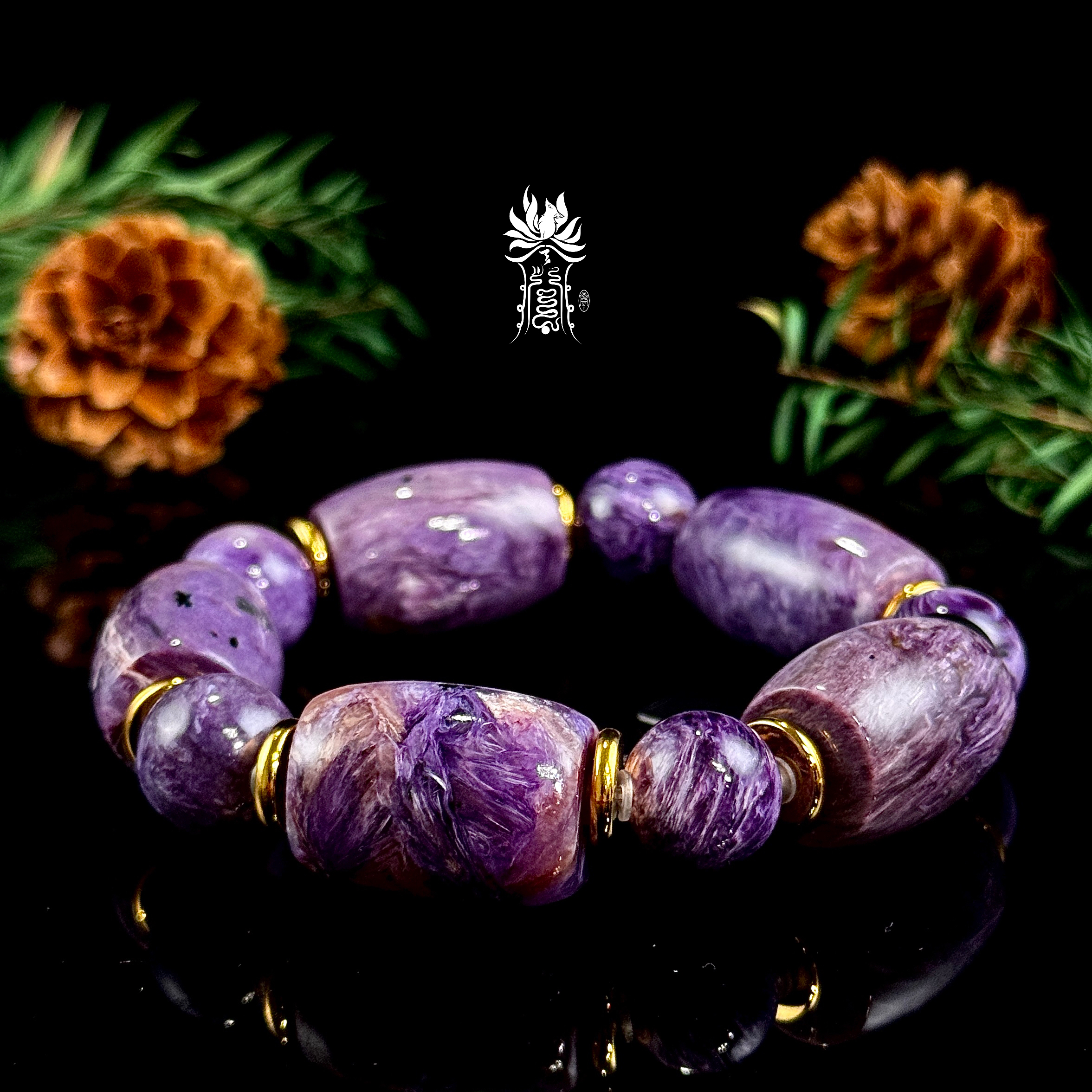 F1155T「紫·龙」紫龙晶  桶珠 手串