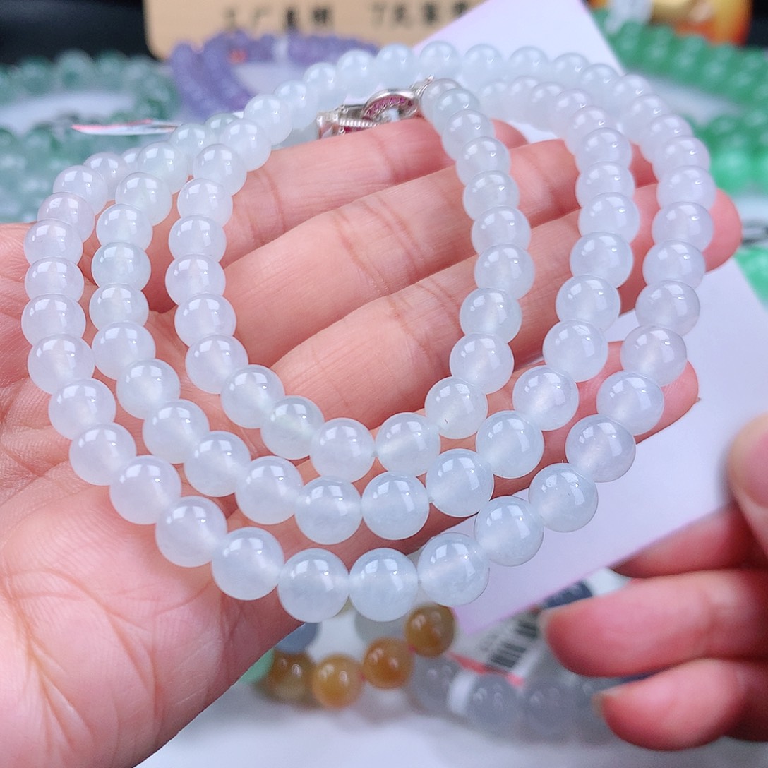 翡翠手链未镶嵌卡7mm