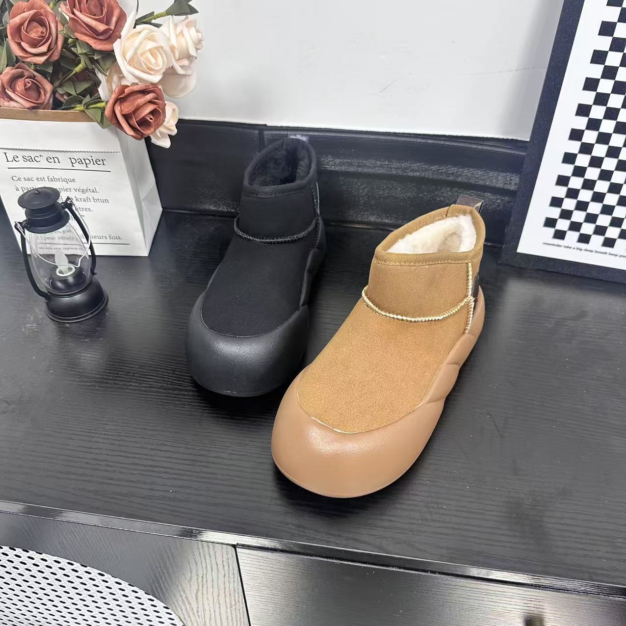 冬季新品经典时尚百搭休闲雪地靴女鞋气质软底冷粘工艺03