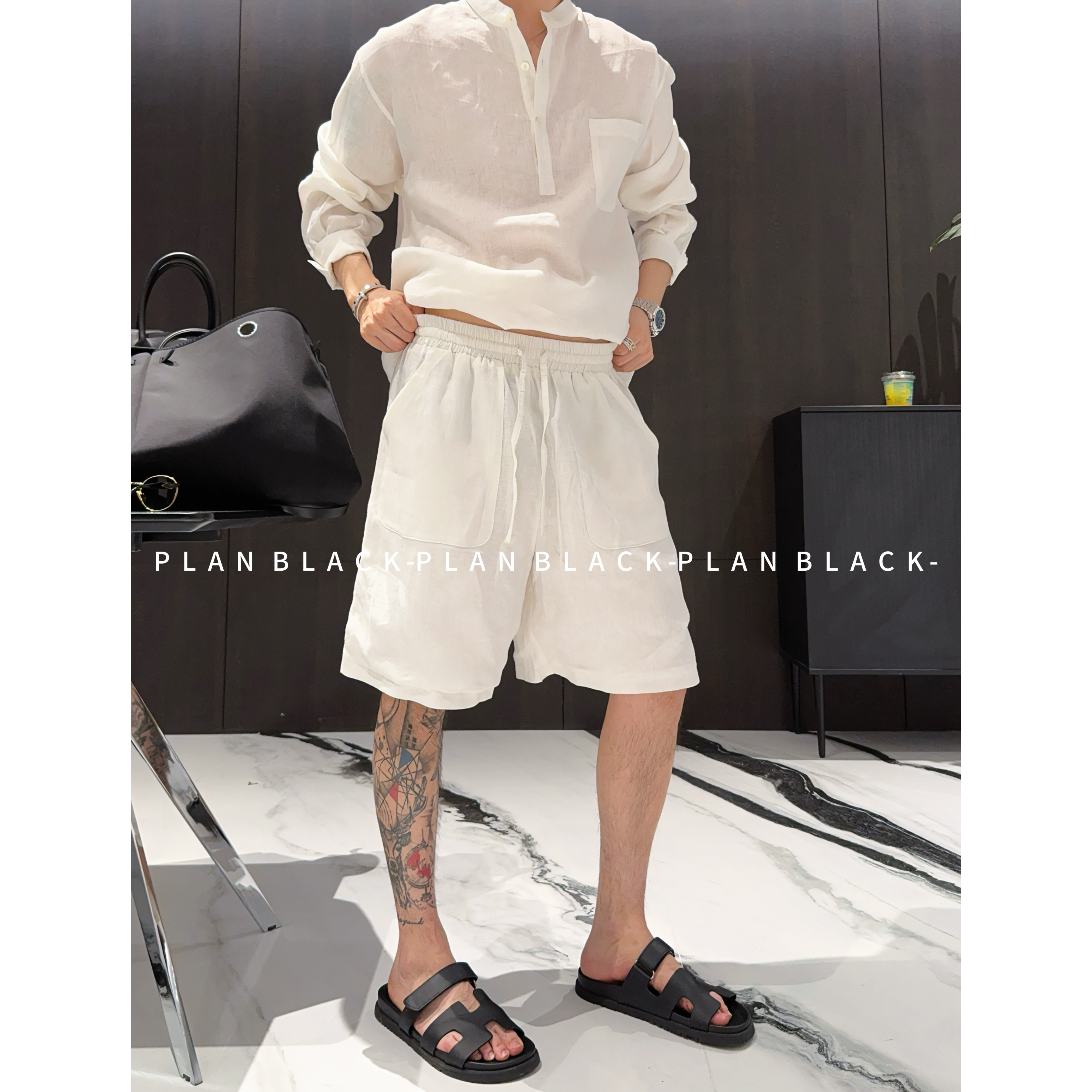 RICH陈发财【100亚麻短裤】心动闭眼入一条短裤！亚麻百搭五分裤3817