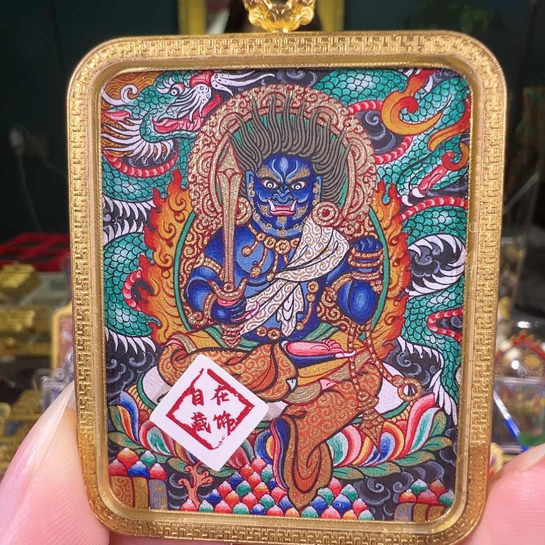 吊坠不动明王热贡唐卡纯手绘