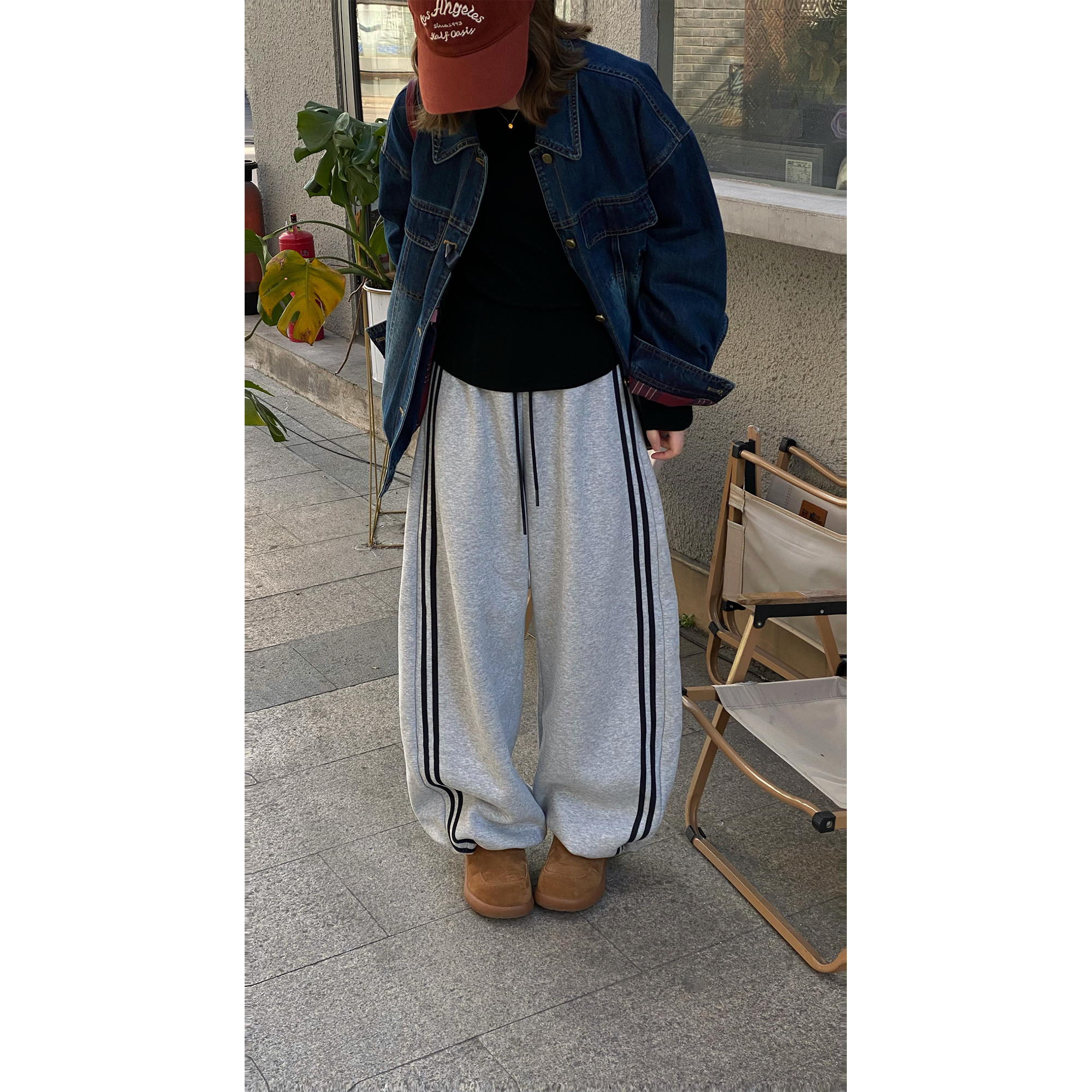 zhukele 双杠松紧腰卫裤 百搭时尚宽松