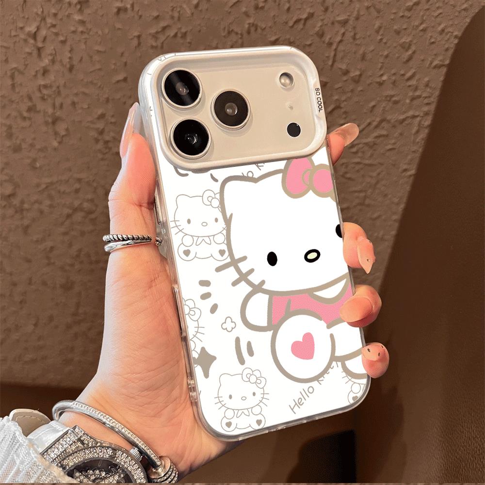 爱心kt凯蒂猫适用于华为小米iPhone17手机壳全包r防摔带支架款