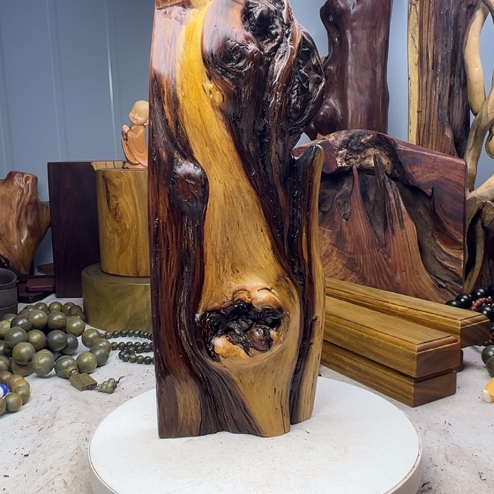 时***转木非洲檀香底座摆件