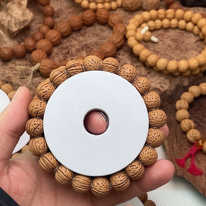 野生小桃核12尺手串密纹