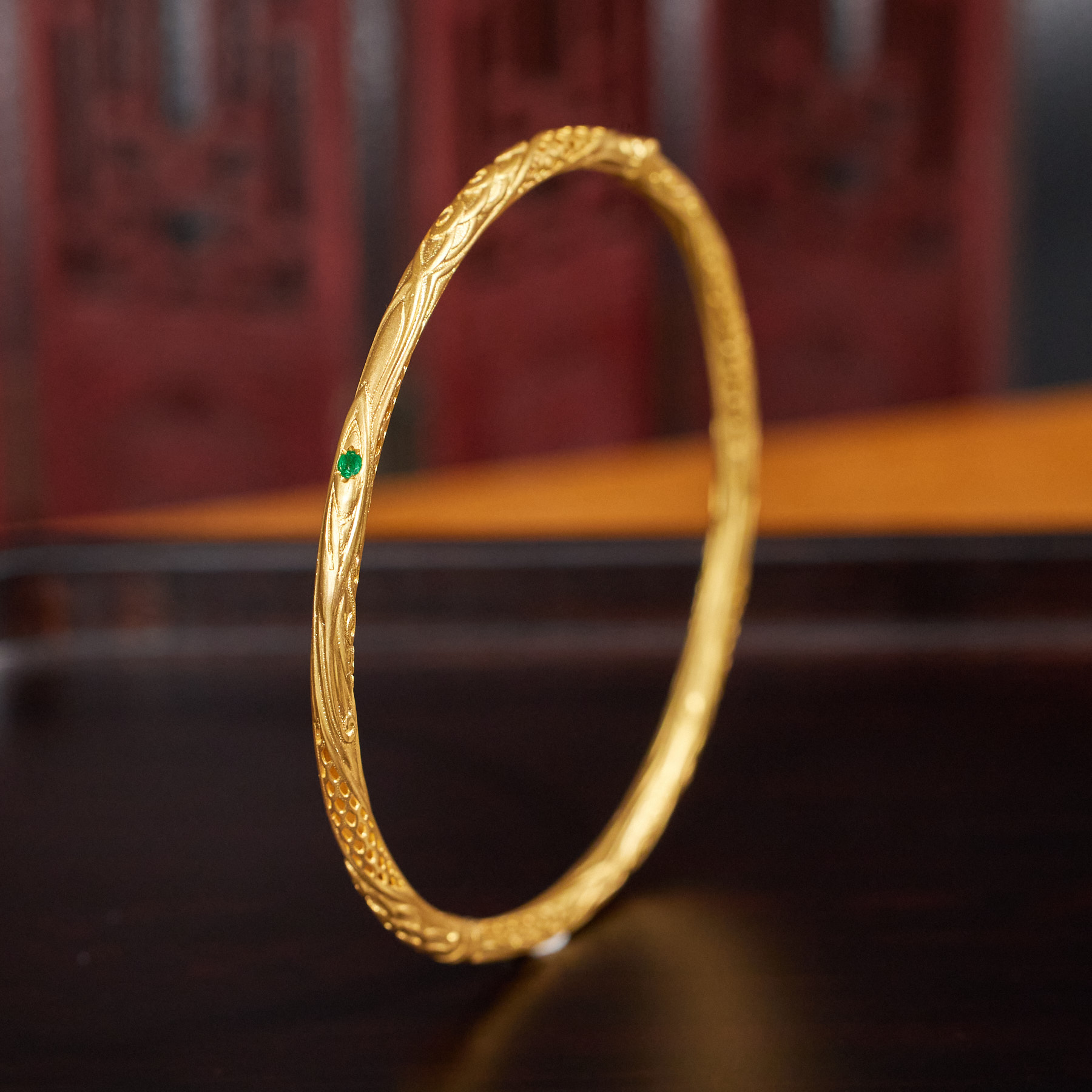 【歪歪】（素金）哪吒手镯*18K镶嵌S1399